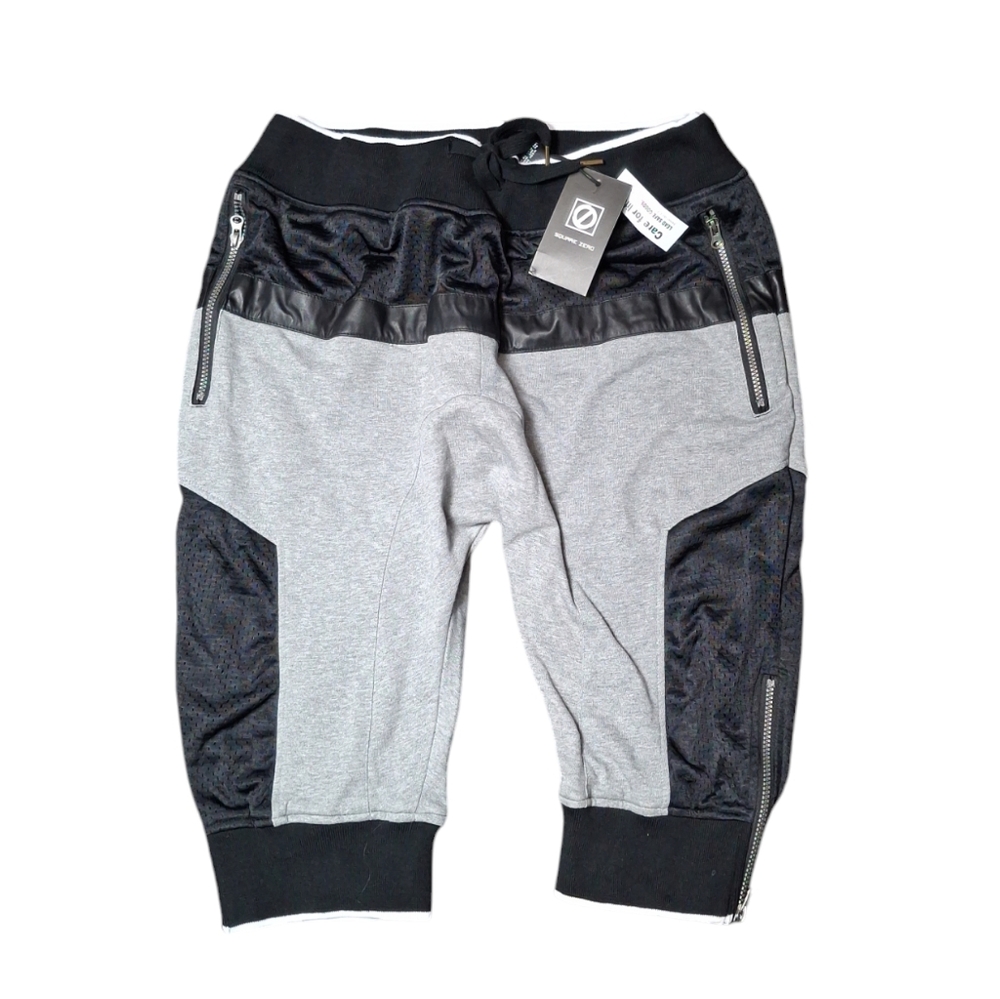 NWT Mens SQUARE ZERO Sz 2XL Short Pants Shorts Gray and Black Jogger